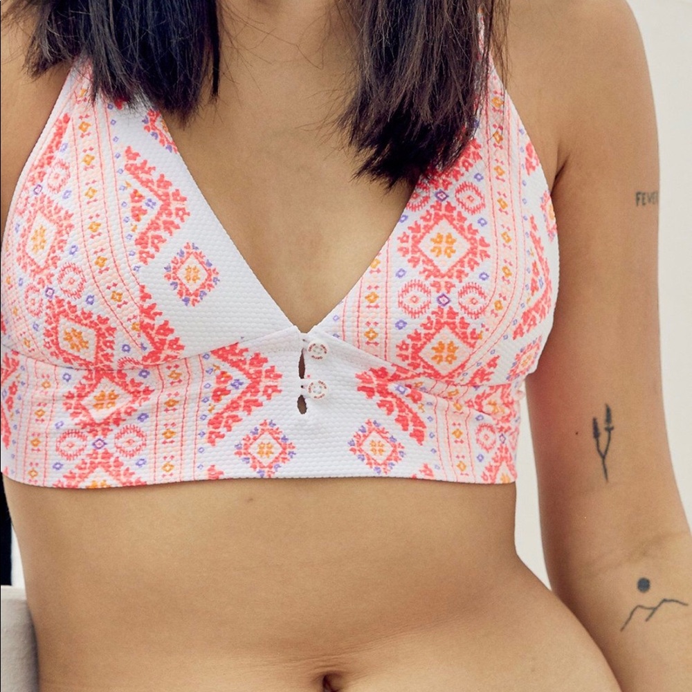 (ISO) aerie pique longline triangle bikini top